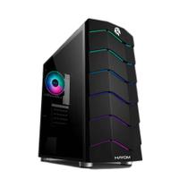 Gabinete Gamer Mid Tower Frontal em LED RGB Lateral em Vidro Temperado Suporta Placa ATX e Micro ATX - HAYOM