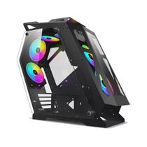 Gabinete Gamer Mid Tower, Havoc, Preto, Vidro Temperado RGB, Com 3 Fans, PRO 002