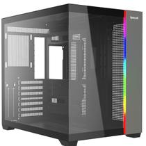 Gabinete gamer mid tower sem fan sem fonte ca-614b tesseract rgb preto redragon