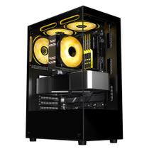Gabinete gamer mid tower sem fan sem fonte liketec heydar dark lc-cb-heydar-2084