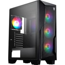 Gabinete Gamer MSI MAG Forge 130A Air Flow, Mid Tower, Lateral em Vidro, 4x FANs ARGB, M-ATX,Mini ITX, Preto - FORGE130AAIR Gabinete Gamer MSI MAG Forge 130A Air Flow, Mid Tower, Lateral em Vidro, 4x FANs ARGB, M-ATX,Mini ITX, Preto - FORGE130AAIR