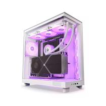 Gabinete Gamer NZXT H6 Flow Edition, Mid Tower, RGB, ATX, Lateral em Vidro, Com Fans, Branco - CC-H61FW-R1