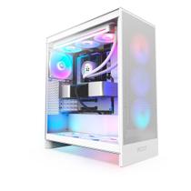 Gabinete Gamer NZXT H7 Flow, Mid-Tower, RGB, E-ATX, Lateral em Vidro Temperado, Com 3 Ventoinhas, Branco - CM-H72FW-R1 Gabinete Gamer NZXT H7 Flow, Mid-Tower, RGB, E-ATX, Lateral em Vidro Temperado, Com 3 Ventoinhas, Branco - CM-H72FW-R1