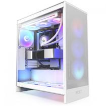 Gabinete Gamer NZXT H7 Flow RGB, Mid Tower, Vidro Temperado, Branco, Com 3 Fans, CM-H72FW-R1 Gabinete Gamer NZXT H7 Flow RGB, Mid Tower, Vidro Temperado, Branco, Com 3 Fans, CM-H72FW-R1