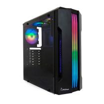 Gabinete Gamer PCFort Lines RGB com 3 fans RGB, ATX Preto