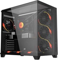 Gabinete Gamer PCYES Forcefield Max Black Vulcan, Mid Tower, Sem Fan, GFFMAXBV