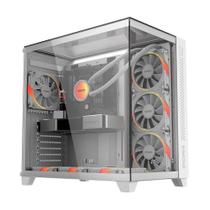 Gabinete Gamer PCYes Forcefield MAX White GHOST, Mid Tower, ATX, Frontal e Lateral em Vidro, Branco - GFFMAXWG Gabinete Gamer PCYes Forcefield MAX White GHOST, Mid Tower, ATX, Frontal e Lateral em Vidro, Branco - GFFMAXWG