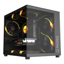 Gabinete Gamer PCYES Forcefield Mini BLACK Vulcan - GFFMNBV