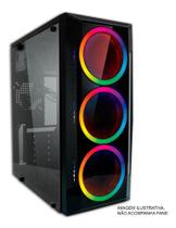 Gabinete Gamer Preto Com Lateral De Vidro E Frente Acrílico