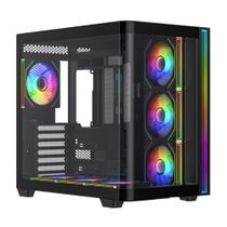 Gabinete Gamer Primetek Infinity com 7 Fans ARGB Vidro Curvo e Suporte GPU