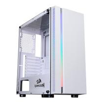 Gabinete Gamer Redragon BlackBird, Mid Tower, RGB, ATX, Lateral Vidro Temperado, Branco - GC-708WH