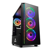 Gabinete Gamer Redragon Grapple, Mid Tower, ATX, RGB, Lateral em Vidro, Preto - GC-607BK