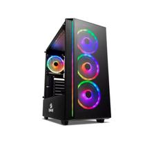 Gabinete Gamer Redragon Grapple, Mid Tower, RGB, Lateral em Vidro, Preto - GC-607BK