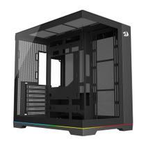 Gabinete Gamer Redragon Scalpel, Mid Tower, ATX, ARGB, Aquário com Fita de LED, USB 3.0, Sem FANs, Preto - GC-628