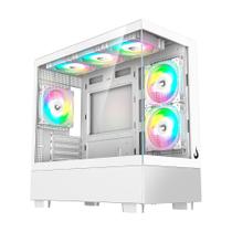 Gabinete Gamer Rise Mode Crystal Glass 03, Mid Tower, Lateral e Frontal em vidro, Sem FANs, Branco - RM-CA-CY-03-FW Gabinete Gamer Rise Mode Crystal Glass 03, Mid Tower, Lateral e Frontal em vidro, Sem FANs, Branco - RM-CA-CY-03-FW