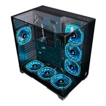 Gabinete Gamer Rise Mode Galaxy Full Glass, Mid Tower, ATX, Lateral e Frente em Vidro Temperado, Sem FANs, Preto - RM-CA-FG-B Gabinete Gamer Rise Mode Galaxy Full Glass, Mid Tower, ATX, Lateral e Frente em Vidro Temperado, Sem FANs, Preto - RM-CA-FG-B