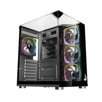 Gabinete Gamer Rise Mode Galaxy Full Glass X Mid Tower Vidro Temperado USB 3.0 Sem Fan Preto RMCAFGXB