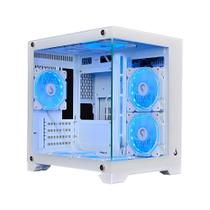 Gabinete Gamer Rise Mode Galaxy Glass M Mini M-ATX S/Fan S/Fonte Vidro Temperado Branco - RM-GA-GGMN-FW