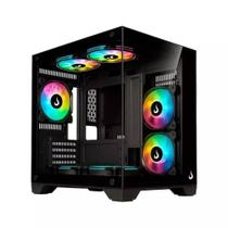 Gabinete Gamer Rise Mode Galaxy Glass M Mini Vidro Temperado USB 3.0 Sem Fan Preto