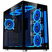 Gabinete Gamer Rise Mode Galaxy Glass Sound, Mid Tower, RGB, LED, Lateral e Frontal em Vidro Temperado, Sem Fans, Preto - RM-GA-GGS-FB Gabinete Gamer Rise Mode Galaxy Glass Sound, Mid Tower, RGB, LED, Lateral e Frontal em Vidro Temperado, Sem Fans, Preto - RM-GA-GGS-FB