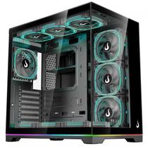 Gabinete Gamer Rise Mode Galaxy Glass Standard V2 Led ARGB, Mid Tower, Vidro Temperado, ATX, Sem Fonte, Com 10 Fans, Preto, RM-GA-GGSB2L-ARGB Gabinete Gamer Rise Mode Galaxy Glass Standard V2 Led ARGB, Mid Tower, Vidro Temperado, ATX, Sem Fonte, Com 10 Fans, Preto, RM-GA-GGSB2L-ARGB