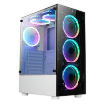 Gabinete Gamer Rise Mode Glass 06x, Mid Tower, ARGB, ATX, Lateral e Frente em Vidro, 6x Fans, Branco - RM-CA-06XW-ARGB Gabinete Gamer Rise Mode Glass 06x, Mid Tower, ARGB, ATX, Lateral e Frente em Vidro, 6x Fans, Branco - RM-CA-06XW-ARGB