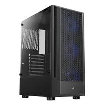 Gabinete Gamer Rise Mode Wave Mid Tower, Lateral em Vidro Fumê, ARGB, ATX, 3 Cooler Fan ARGB, Preto