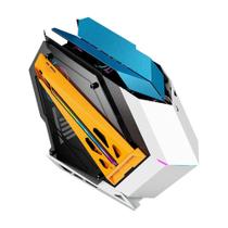Gabinete Gamer Rise Mode Zeus Glass 03, Mid Tower, Leds Frontal e Lateral customizáveis, Lateral em Vidro, Preto e Branco - RM-CA-ZE-03-BW