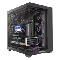 Gabinete Gamer Round5 Asuka Black ATX Vidro Frontal e Lateral Sem Fonte Gabinete Gamer Round5 Asuka Black ATX Vidro Frontal e Lateral Sem Fonte