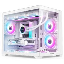 Gabinete Gamer Round5 Blast, Mini Tower, M-ATX, Aquário, Frontal e Lateral em Vidro, Branco - R5-BLAST-W-2188