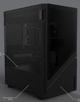 Gabinete Gamer Set Black Vulcan - Lateral Em Vidro - Pcyes - Gsbvpbr