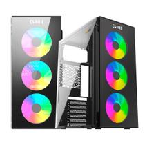 Gabinete Gamer Smog Preto 3 Fan ATX Micro ATX mini-ITX Clanm