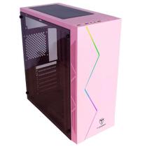 Gabinete Gamer T-Dagger RGB, Mid Tower, Lateral em Acrílico, Rosa - TGC-P03P