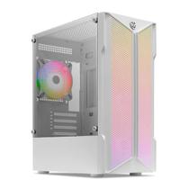 Gabinete Gamer TGT Skylancer V2, RGB, Mid-Tower, Lateral De Vidro, Com 4 Fans, Branco, TGT-SKLV2-WH-4F