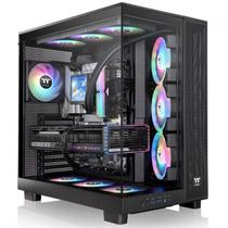 Gabinete Gamer Thermaltake View 380 XL TG, ARGB, Mid Tower, Vidro Temperado, ATX, Sem Fonte, Com 4 Fans, Preto