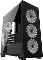 Gabinete Gamer Vidro Usb3.0 Xway 01144 Com 4 Cooler Fans Led sem fonte 500w