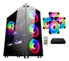 Gabinete Gamer Vidro Usb3.0 Xway 01150 4 Fans Rgb Controladora