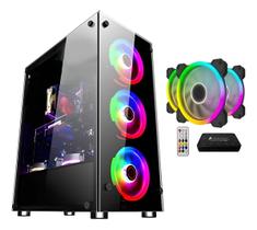 Gabinete Gamer Vidro Usb3.0 Xway 01150 Com 3 Fans Rgb Controladora