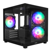 Gabinete Gamer Vinik G-CUBE Preto Vidro Temperado C/ 3 FANS - GGGCVBK Gabinete Gamer Vinik G-CUBE Preto Vidro Temperado C/ 3 FANS - GGGCVBK
