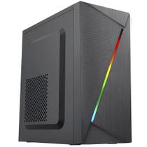 Gabinete Gamer Vortex Preto Mid Tower Com Faixa De Led - BRX Gabinete Gamer Vortex Preto Mid Tower Com Faixa De Led - BRX