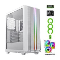 Gabinete Gamer White Argb 3-fan Vidro Gamemax Precision