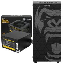 Gabinete Gamer Zilla Suporta Até 6 Fans e Water Cooler Com Vidro Temperado Ótima Ventilação + Fonte 400W Atom Fan Silenciosa Bivolt