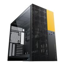 Gabinete Geometric Future Model 5 Vent Eatx Mid Tower Lateral De Vidro Temperado Usb Tipo C Preto E Amarelo Geo-M5V-By