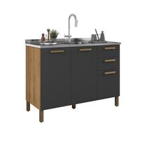 Gabinete Gold Pia 158cm Armário Multiuso Balcão/Bancada 3 Portas 2 Gavetas