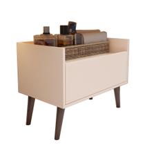 Gabinete Grecia para Banheiro com 1 Porta 1 Prateleira e Nicho para Organização Decoração Design Moderno Offwhite