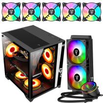 Gabinete grodd night + 5 fan rgb night + 1 watercooler cryos night - clanm Gabinete grodd night + 5 fan rgb night + 1 watercooler cryos night - clanm