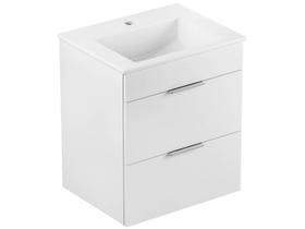Gabinete Integrado 2 Gavetas 65cm x 62cm com Lavatório Cube Branco Gabinete Integrado 2 Gavetas 65cm x 62cm com Lavatório Cube Branco