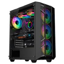 Gabinete Kalkan Alfern Mid Tower Vidro Temperado Sem Fans Preto