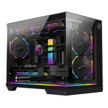 Gabinete Kalkan Saga Aquário Compacto S/Fan S/Fonte RGB Micro ATX USB 3.0 Preto - KLK00044