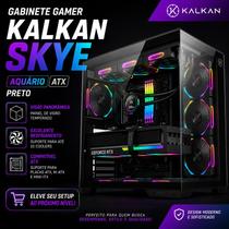 Gabinete Kalkan Skye Preto Aquário ATX USB 3.0 Sem Fans Gabinete Kalkan Skye Preto Aquário ATX USB 3.0 Sem Fans